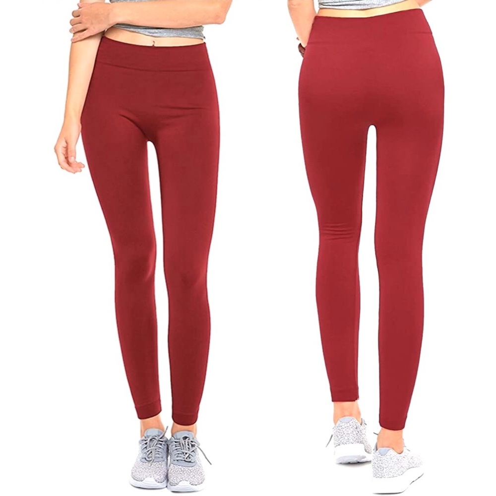 🆕 MOPAS Red Fleece Lined Leggings
